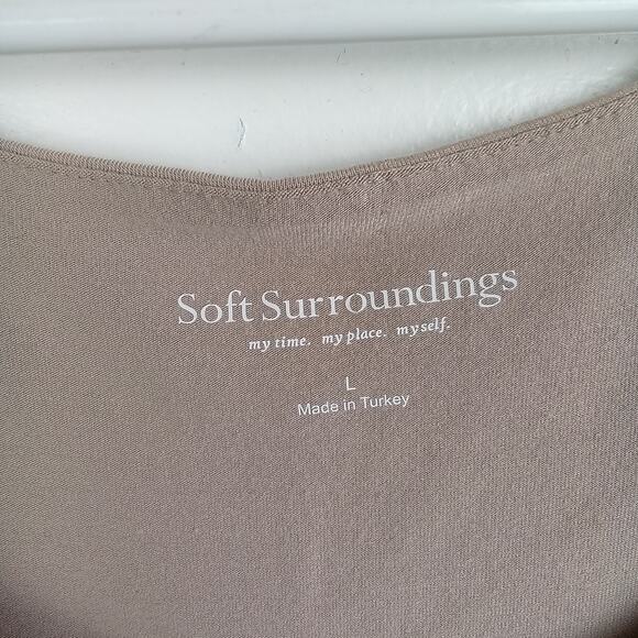 Soft Surroundings Tiered Tank Top Large Tan Layered Sleeveless Scoop Neck Flowy - Picture 4 of 9